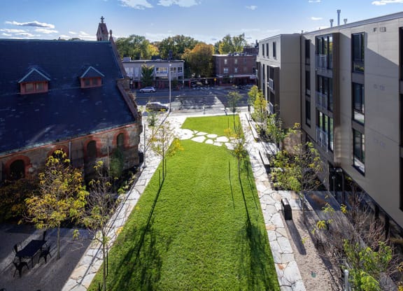 Lush Green Outdoor Spaces at Saint James Place, Cambridge, MA, 02140